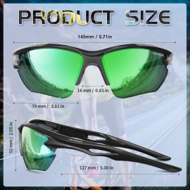 DEAFRAIN Sports Sunglasses Polarized for Men Women Baseball Cycling Running Fishing Driving Golf Green Glasses UV Protection DEAFRAIN Sports Sunglasses Polarized for Men Women Baseball Cycling Running Fishing Driving Golf Green Glasses UV Protection