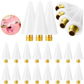 Blulu 16 Pcs Wax Tips for Nail Rhinestones Replacement Diamond Painting Head Tips Rhinestone Picker Tool for Nail Dotting Pen to Pick Up Nail Gem Jewelry, Wax Head Accessories(White)