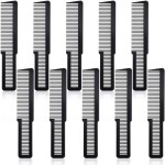 Patelai 10 Pieces Hair Cutting Comb Fine Tooth Styling Barber Styling Hair Clipper Cutting Comb for Home Salon Barber(Black)