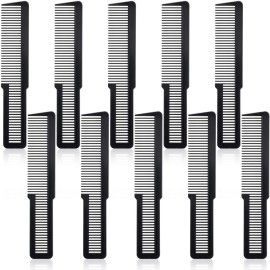 Patelai 10 Pieces Hair Cutting Comb Fine Tooth Styling Barber Styling Hair Clipper Cutting Comb for Home Salon Barber(Black)