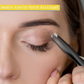 Mudder 24 Pieces Eyebrow Tweezers Bulk Stainless Steel Slanted Tip Precision Tweezers for Facial Hair, Blackhead and Tick Remover, Men and Women Professional