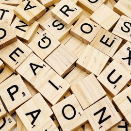 MYYZMY 200 Pcs Scrabble Letters, Wood Scrabble Tiles for Crafts Making Crossword Game