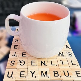 MYYZMY 200 Pcs Scrabble Letters, Wood Scrabble Tiles for Crafts Making Crossword Game