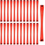 100 Pieces Hair Perm Rods Non-slip Hair Rollers Plastic Cold Wave Perming with Elastic Rubber Band Short Curlers for Hairdressing Styling(0.2 Inch,Red)