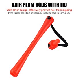 100 Pieces Hair Perm Rods Non-slip Hair Rollers Plastic Cold Wave Perming with Elastic Rubber Band Short Curlers for Hairdressing Styling(0.2 Inch,Red)