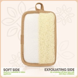 Almooni Premium Egyptian Exfoliating Loofah Pad Body Scrubber - Rectangular loofa Shape - Made with Natural Egyptian Shower lufa Sponge That Gets You Clean, Not Just Spreading Soap (2 Pack) Almooni Premium Egyptian Exfoliating Loofah Pad Body Scrubber - Rectangular loofa Shape - Made with Natural Egyptian Shower lufa Sponge That Gets You Clean, Not Just Spreading Soap (2 Pack)