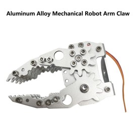 Swaytail Professional Metal Robot Arm/Gripper/Mechanical Claw/Clamp/Clip with High Torque Servo, RC Robotic Part Educational DIY for Arduino/Raspberry Pie, Science STEAM Maker Platform (Silver)
