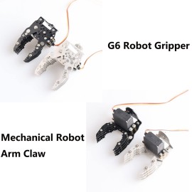 Swaytail Professional Metal Robot Arm/Gripper/Mechanical Claw/Clamp/Clip with High Torque Servo, RC Robotic Part Educational DIY for Arduino/Raspberry Pie, Science STEAM Maker Platform (Silver)
