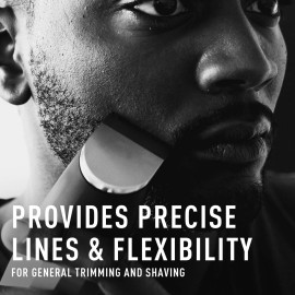 Bevel Square Trimmer Blade Attachment - Compatible with Bevel Trimmer Only, Beard Trimmer for Men, Mustache Trimmer, Cordless Face, Neck and Body Hair Trimmer Attachment Head - Silver, 1 Count