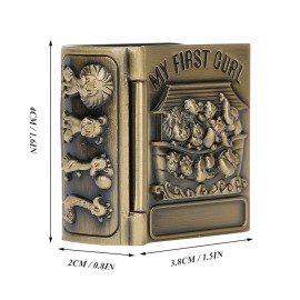 Agatige 2pcs Baby Tooth Fairy Box, Baby First Tooth and Curl Keepsake Box Tooth Holder Book Shaped Trinket Box Gift Box for Child Kids