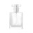 Enslz 50ml 1.69Oz Thick Square Flint Glass Refillable Perfume Bottle, Square Portable Cologne Atomizer Empty Bottle with Spray Applicator For Travel (Transparent)