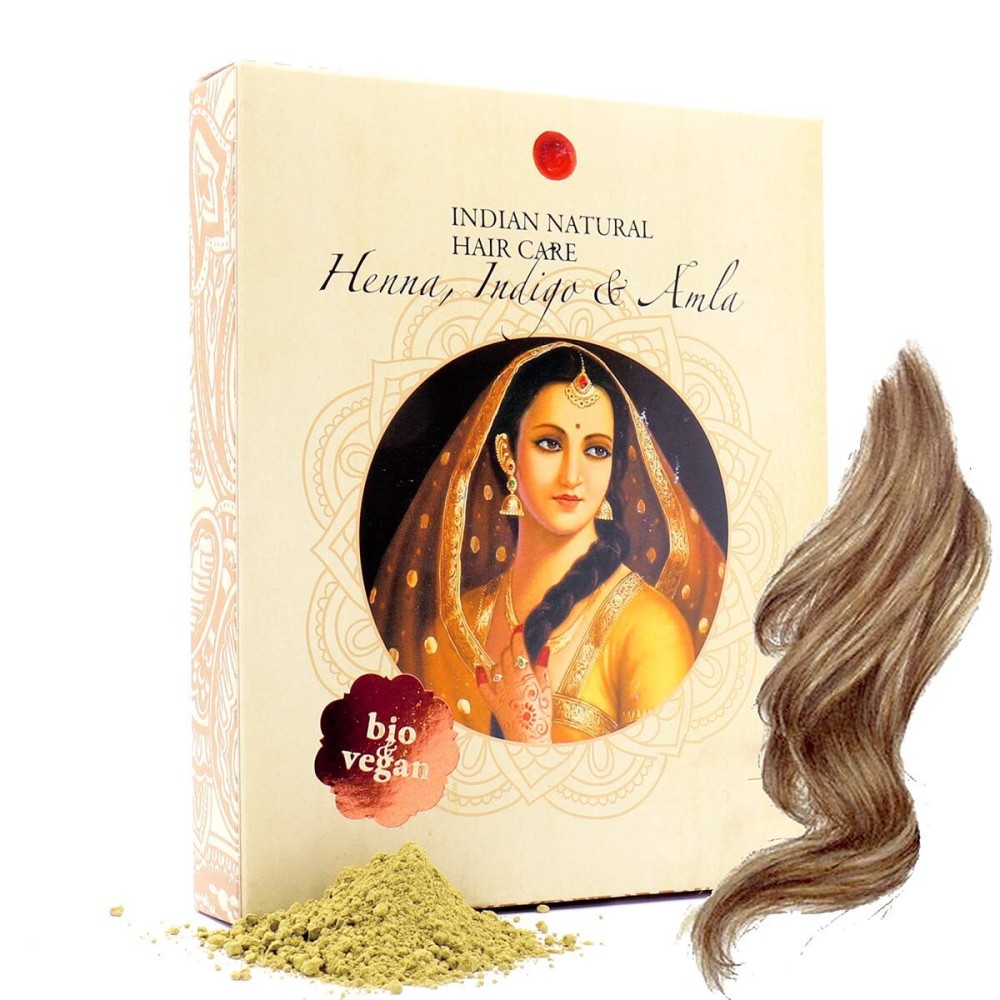 Henna, Indigo & Amla Powder - Light Brown Hair Dye - Fresh & Pure Organic - 7oz - Indian Natural Hair Care Henna, Indigo & Amla Powder - Light Brown Hair Dye - Fresh & Pure Organic - 7oz - Indian Natural Hair Care