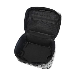 Goth Skull Makeup Bag, Gothic Skull Flowers Makeup Organizer Bags Toiletry Bag Box Travel Cosmetic Bag Make Up Train Case for Women Teen Girl Ladies