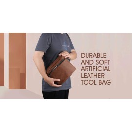 PERFEHAIR Hair Stylist Tools Storage Bag, Barber Carrying Case for Clippers Scissor Grooming Supplies Travel Kit, Hairdresser Accessories Equipment Organizer-Brown