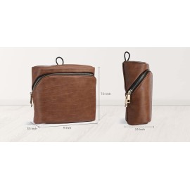 PERFEHAIR Hair Stylist Tools Storage Bag, Barber Carrying Case for Clippers Scissor Grooming Supplies Travel Kit, Hairdresser Accessories Equipment Organizer-Brown