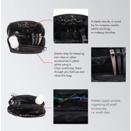 PERFEHAIR Hair Stylist Tools Storage Bag, Barber Carrying Case for Clippers Scissor Grooming Supplies Travel Kit, Hairdresser Accessories Equipment Organizer-Brown