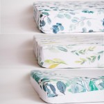 NODNAL CO. 3 Fitted Crib Sheets Leafy Set - 100% OEKO-TEX Cotton Baby Girl/Boy Nursery Bedding - Gender Neutral Leaves, Greenery, Floral Eucalyptus Standard Baby Toddler Crib Mattress 28x52x9 Sheet