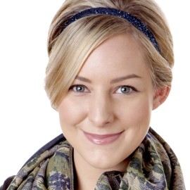 Hipsy PETITE Size, Adjustable No Slip Sparkly Bling Glitter Skinny 3pk Headbands for Women Girls & Teens (Skinny Black/Navy/Gunmetal)