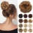 Benehair Messy Bun Hair Piece Scrunchy Updo Hair Pieces for Women Fluffy Wavy Hair Bun Scrunchies Donut Hairpiece Synthetic Chignons with Elastic Rubber Band Coffee Brown 1pc 25g