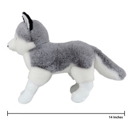 Ice King Bear Lifelike Siberian Husky Stuffed Animal - Plush Toy - 14 Inches Length - Standing