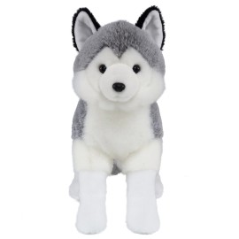 Ice King Bear Lifelike Siberian Husky Stuffed Animal - Plush Toy - 14 Inches Length - Standing