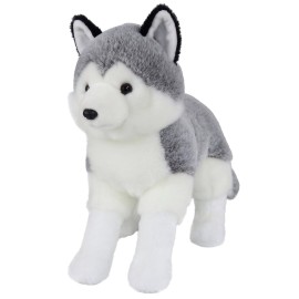 Ice King Bear Lifelike Siberian Husky Stuffed Animal - Plush Toy - 14 Inches Length - Standing
