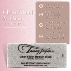 Tammy Taylor Clean Finish Medium Block | Professional Washable Cloth Buffing Material | Leaves Nail Shiny and Smooth