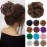 Benehair Hair Bun Hairpiece Scrunchy Updo Hair Pieces Fluffy Scrunchies Donut Top Knot Hairpiece Synthetic Curly Wavy Messy Chignons with Elastic Rubber Band Chocolate Brown-Thicker 1pc 35g