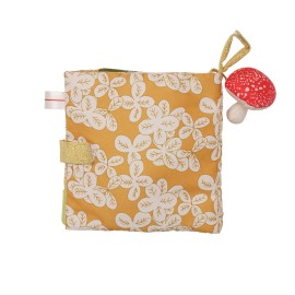 Manhattan Toy Deer One Soft Activity Crinkle Book & Fold Out Pat Mat for Baby, Toddler with Squeaker, Discovery Mirror and Teether