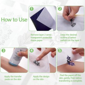 WeLiu Tattoo Transfer Paper,110 Sheets Tattoo Stencil Paper for Tattooing to Skin,A4 Size WeLiu Tattoo Transfer Paper,110 Sheets Tattoo Stencil Paper for Tattooing to Skin,A4 Size