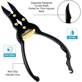 Toenail Clippers - Professional Podiatrist Toenail Clippers for Thick Nails for Seniors - Heavy Duty Nail Clippers Cutter Trimmer for Men Women Podiatry Tools Stainless Steel Toenail Scissors by Krisp