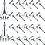 Hicarer 20 Pcs Adjustable Hair Parting and Selecting Tool Metal Hair Sectioning Ring Vintage Nails Metal for Braiding Halloween Cosplay Ring Sectioning Installation Extension(Silver)
