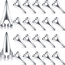 Hicarer 20 Pcs Adjustable Hair Parting and Selecting Tool Metal Hair Sectioning Ring Vintage Nails Metal for Braiding Halloween Cosplay Ring Sectioning Installation Extension(Silver)