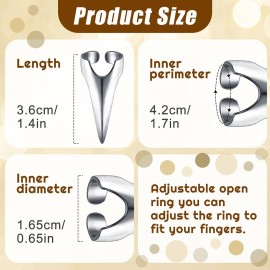 Hicarer 20 Pcs Adjustable Hair Parting and Selecting Tool Metal Hair Sectioning Ring Vintage Nails Metal for Braiding Halloween Cosplay Ring Sectioning Installation Extension(Silver)