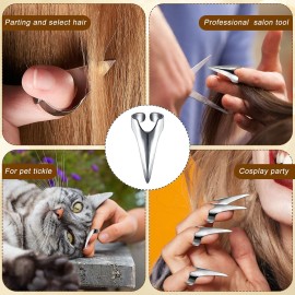 Hicarer 20 Pcs Adjustable Hair Parting and Selecting Tool Metal Hair Sectioning Ring Vintage Nails Metal for Braiding Halloween Cosplay Ring Sectioning Installation Extension(Silver)
