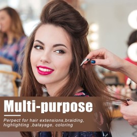 Hicarer 20 Pcs Adjustable Hair Parting and Selecting Tool Metal Hair Sectioning Ring Vintage Nails Metal for Braiding Halloween Cosplay Ring Sectioning Installation Extension(Silver)