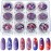 12 Boxes Independence Day Nail Glitter 4th of July Nail Art Star Sequins Holographic Red Blue Silver Mixed Star Hexagon Circles Nail Sequins Confetti 3D Nail Art for Women Makeup Nail Decoration