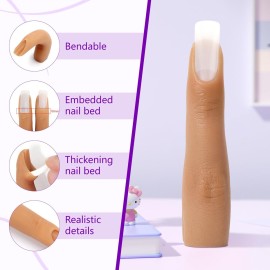 Silicone Nail Training Finger, Nail Practice Fingers for Acrylic Nails, Yokilly Flexible Nail Art Training Manicure Fingers to Practice, 1 Piece Silicone Nail Training Finger for Acrylic Nails Art DIY Silicone Nail Training Finger, Nail Practice Fingers for Acrylic Nails, Yokilly Flexible Nail Art Training Manicure Fingers to Practice, 1 Piece Silicone Nail Training Finger for Acrylic Nails Art DIY