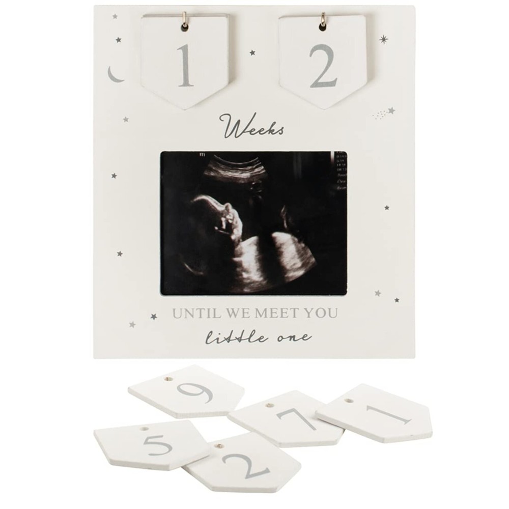 Sonogram Picture Frame | Countdown Weeks | Keepsake Baby Ultrasound Frame | Great Gift for Expecting Parents | Nursery Dcor | Best Baby Announcement | Love at First Sight (6.5 x 6 Inches)