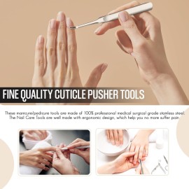 Cuticle Pusher Tools - Professional Nail Cuticle Pusher Cuticle Remover Cuticle Trimmer Ingrown Toenail Lifter Nail Cleaner Dual Sided Stainless Steel Manicure Pedicure Women 4 Pack Set Krisp Beauty Cuticle Pusher Tools - Professional Nail Cuticle Pusher Cuticle Remover Cuticle Trimmer Ingrown Toenail Lifter Nail Cleaner Dual Sided Stainless Steel Manicure Pedicure Women 4 Pack Set Krisp Beauty