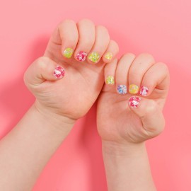 Bongbong Friends Nail Wraps for Kids, Non-Toxic Premium Nail Stickers for Kids, Self-Adhesive, Long-Lasting Nail Art for Girls, Includes Nail File, 2 Pack60 Count (3-7 yo, Pretty Pack)