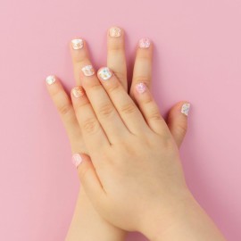 Bongbong Friends Nail Wraps for Kids, Non-Toxic Premium Nail Stickers for Kids, Self-Adhesive, Long-Lasting Nail Art for Girls, Includes Nail File, 2 Pack60 Count (3-7 yo, Pretty Pack)