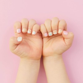 Bongbong Friends Nail Wraps for Kids, Non-Toxic Premium Nail Stickers for Kids, Self-Adhesive, Long-Lasting Nail Art for Girls, Includes Nail File, 2 Pack60 Count (3-7 yo, Pretty Pack)