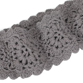 ZLYC Women Headband Handmade Crochet Knit Boho Flower Hair Bands (Crochet Gray)