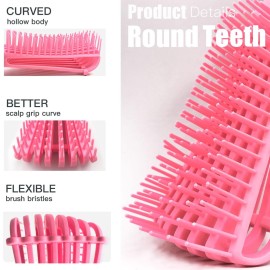 5 Pcs Detangling Brush Set - Cushion Nylon Bristles, Dual Edge, Teasing, and Styling Comb (Pink) 5 Pcs Detangling Brush Set - Cushion Nylon Bristles, Dual Edge, Teasing, and Styling Comb (Pink)