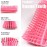 5 Pcs Detangling Brush Set - Cushion Nylon Bristles, Dual Edge, Teasing, and Styling Comb (Pink)