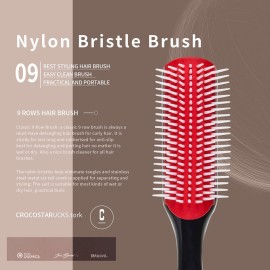 5 Pcs Detangling Brush Set - Cushion Nylon Bristles, Dual Edge, Teasing, and Styling Comb (Pink) 5 Pcs Detangling Brush Set - Cushion Nylon Bristles, Dual Edge, Teasing, and Styling Comb (Pink)