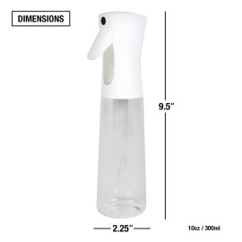 STUDIO LIMITED Hair Spray Bottle 10 oz, Continous Water Mister Spray Bottle, Refillable Fine Mist for Hair Styling, Gardening, Cleaning (Barber)