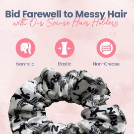 Infinity Collection Runner Scrunchie, Track and Field Hair Accessories, No Crease Premium Velvet Elastics, Gift for Women Runners (White, Black, 1 Count)