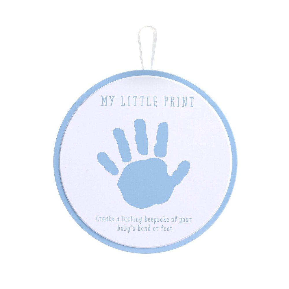 Reece Studio Baby Everyday Blue Clay Tin Kit, Newborn Handprint Or Footprint Makers, Baby Boy Handprint Impression Keepsake, Blue Clay